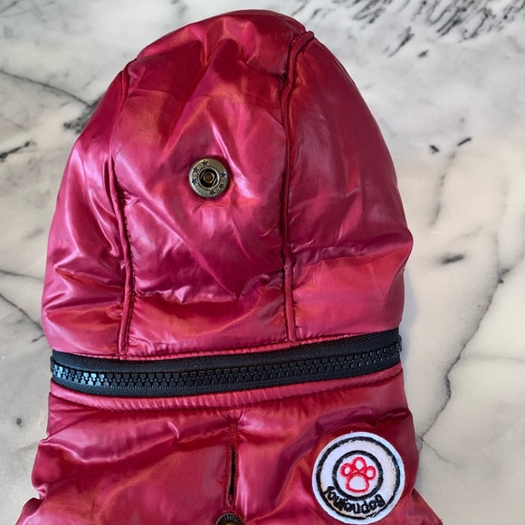 FOUFOUDOG Small Dog Puffer Vest, Detachable Hood, Size S, Like New Condition - Picture 2 of 9